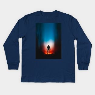 Dude silhouette on gradient Kids Long Sleeve T-Shirt